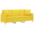 3-osobowa sofa wypoczynkowa z poduszkami, jasnożółta, 180 cm