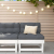 Ogrodowa sofa środkowa, biała, lite drewno sosnowe