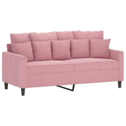 Sofa 2-osobowa, różowy, 140 cm, tapicerowana aksamitem