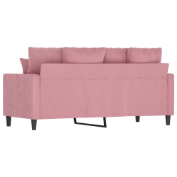 Sofa 2-osobowa, różowy, 140 cm, tapicerowana aksamitem