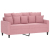 Sofa 2-osobowa, różowy, 140 cm, tapicerowana aksamitem