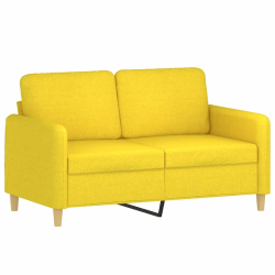 Sofa 2-osobowa, jasnożółta, 120 cm, tapicerowana tkaniną
