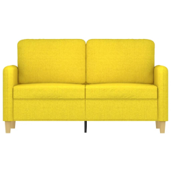 Sofa 2-osobowa, jasnożółta, 120 cm, tapicerowana tkaniną
