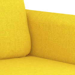 Sofa 2-osobowa, jasnożółta, 120 cm, tapicerowana tkaniną