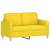 Sofa 2-osobowa, jasnożółta, 120 cm, tapicerowana tkaniną