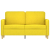 Sofa 2-osobowa, jasnożółta, 120 cm, tapicerowana tkaniną