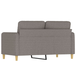Sofa 2-osobowa, kolor taupe, 120 cm, tapicerowana tkaniną