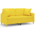 2-osobowa sofa z poduszkami, jasnożółta, 140 cm, tkanina