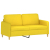 2-osobowa sofa z poduszkami, jasnożółta, 140 cm, tkanina