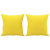 2-osobowa sofa z poduszkami, jasnożółta, 140 cm, tkanina
