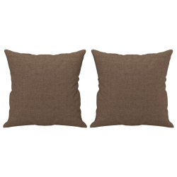 2-cz. komplet wypoczynkowy z poduszkami, brązowy, tkanina