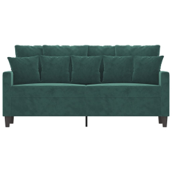 Sofa 2-osobowa, ciemnozielona, 140 cm, tapicerowana aksamitem