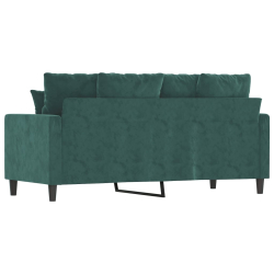 Sofa 2-osobowa, ciemnozielona, 140 cm, tapicerowana aksamitem