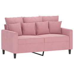 Sofa 2-osobowa, różowy, 120 cm, tapicerowana aksamitem