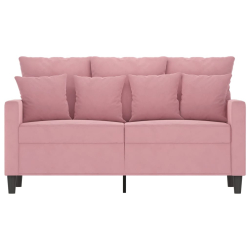 Sofa 2-osobowa, różowy, 120 cm, tapicerowana aksamitem