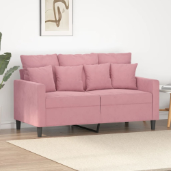 Sofa 2-osobowa, różowy, 120 cm, tapicerowana aksamitem