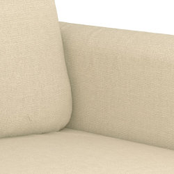 3-osobowa sofa, kremowa, 180 cm, tapicerowana tkaniną