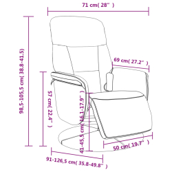Rozkładany fotel masujący z podnóżkiem, czarny, aksamit