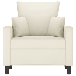 Fotel, kremowy, 60 cm, obity aksamitem