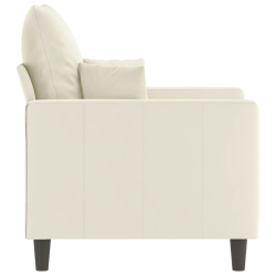 Fotel, kremowy, 60 cm, obity aksamitem
