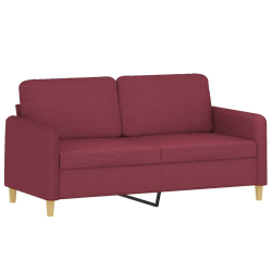 Sofa 2-osobowa, winna czerwień, 140 cm, tapicerowana tkaniną