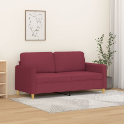 Sofa 2-osobowa, winna czerwień, 140 cm, tapicerowana tkaniną