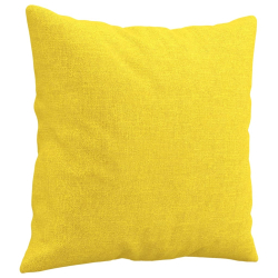2-osobowa sofa z poduszkami, jasnożółta, 120 cm, tkanina