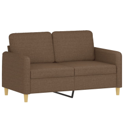 2-osobowa sofa z poduszkami, brązowa, 120 cm, tkanina