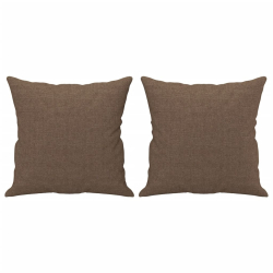2-osobowa sofa z poduszkami, brązowa, 120 cm, tkanina