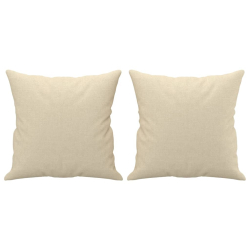 3-osobowa sofa z poduszkami, kremowa, 180 cm, tkanina