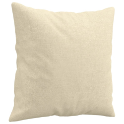 3-osobowa sofa z poduszkami, kremowa, 180 cm, tkanina