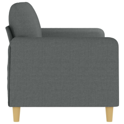 Sofa 2-osobowa, ciemnoszara, 140 cm, tapicerowana tkaniną