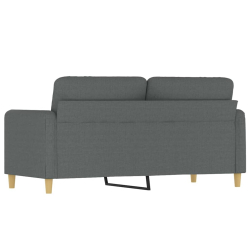 Sofa 2-osobowa, ciemnoszara, 140 cm, tapicerowana tkaniną