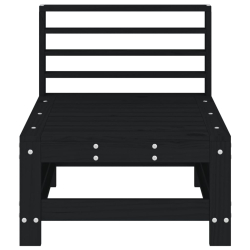 Ogrodowa sofa środkowa, czarna, lite drewno sosnowe