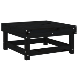 Podnóżek ogrodowy, czarny, lite drewno sosnowe