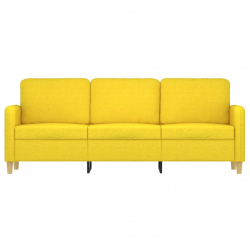 Sofa 3-osobowa, jasnożółta, 180 cm, tapicerowana tkaniną