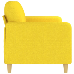 Sofa 3-osobowa, jasnożółta, 180 cm, tapicerowana tkaniną