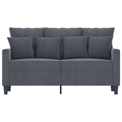Sofa 2-osobowa, ciemnoszary, 120 cm, tapicerowana aksamitem