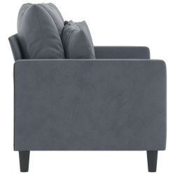 Sofa 2-osobowa, ciemnoszary, 120 cm, tapicerowana aksamitem
