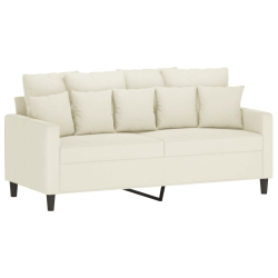 Sofa 2-osobowa, kremowy, 140 cm, tapicerowana aksamitem