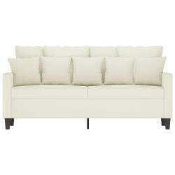 Sofa 2-osobowa, kremowy, 140 cm, tapicerowana aksamitem