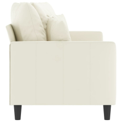 Sofa 2-osobowa, kremowy, 140 cm, tapicerowana aksamitem