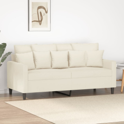 Sofa 2-osobowa, kremowy, 140 cm, tapicerowana aksamitem