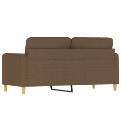 Sofa 2-osobowa, brązowa, 140 cm, tapicerowana tkaniną