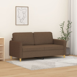 Sofa 2-osobowa, brązowa, 140 cm, tapicerowana tkaniną