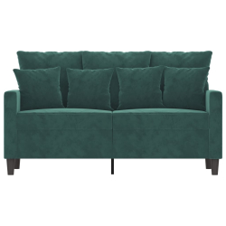Sofa 2-osobowa, ciemnozielona, 120 cm, tapicerowana aksamitem