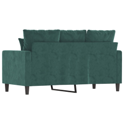 Sofa 2-osobowa, ciemnozielona, 120 cm, tapicerowana aksamitem