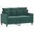 Sofa 2-osobowa, ciemnozielona, 120 cm, tapicerowana aksamitem