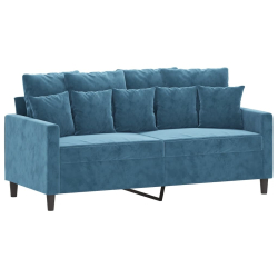 Sofa 2-osobowa, niebieski, 140 cm, tapicerowana aksamitem