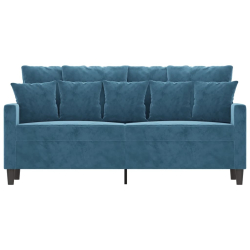 Sofa 2-osobowa, niebieski, 140 cm, tapicerowana aksamitem